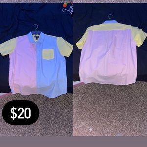 easter colors button down shirt